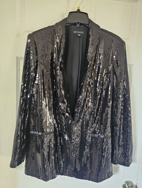 INC  new W Tag  Women's Black Sequin Blazer Jacket